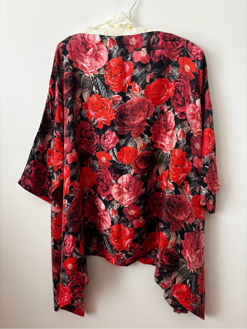 eskandar Black Tunic with Red & Pink Floral Print - Picture 12 of 12